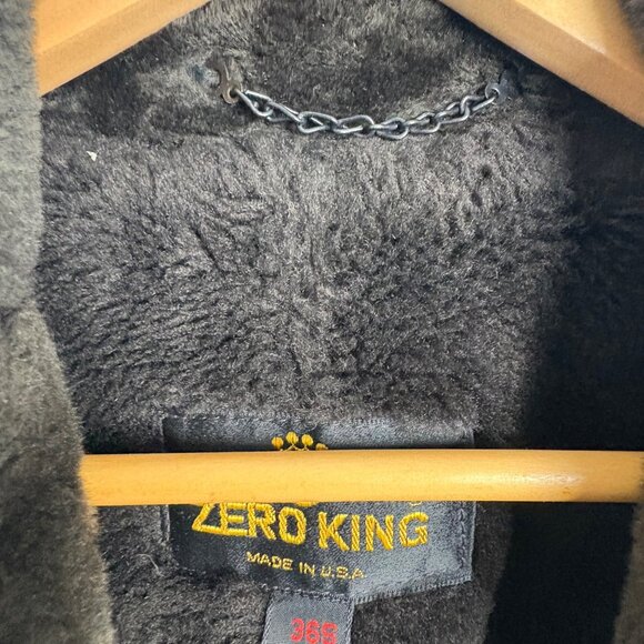 Vintage Mens Zero King 36S Brown Wool Coat Faux Fur Collar & Lining - Picture 9 of 13